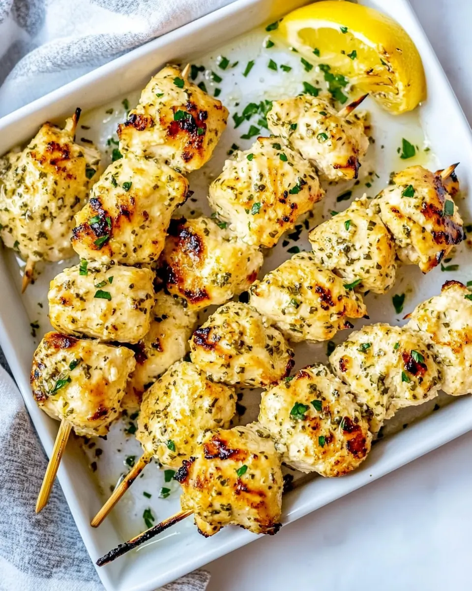 Garlic Parmesan Chicken Skewers