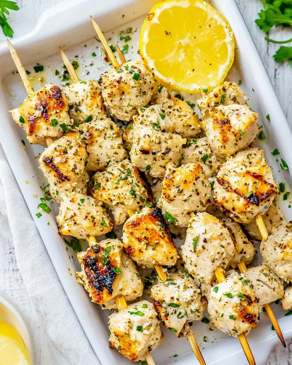 Garlic Parmesan Chicken Skewers