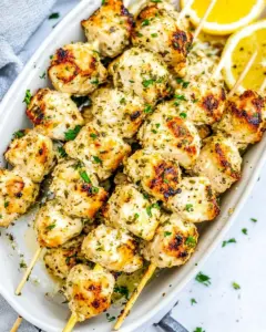 Garlic Parmesan Chicken Skewers