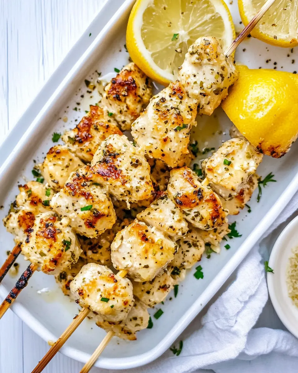 Garlic Parmesan Chicken Skewers