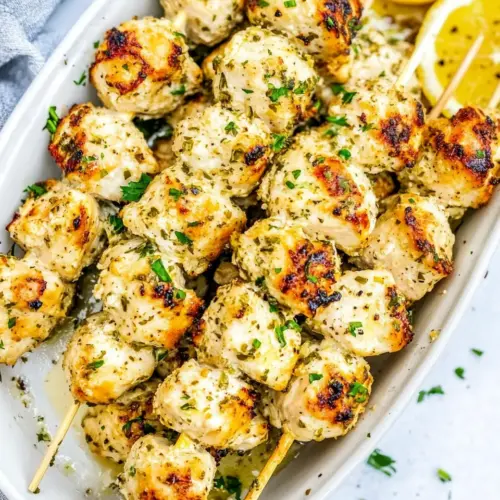 Garlic Parmesan Chicken Skewers