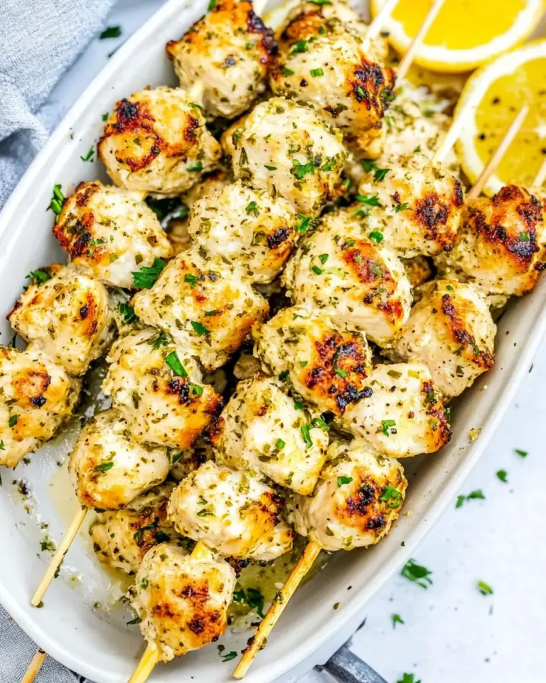 Garlic Parmesan Chicken Skewers