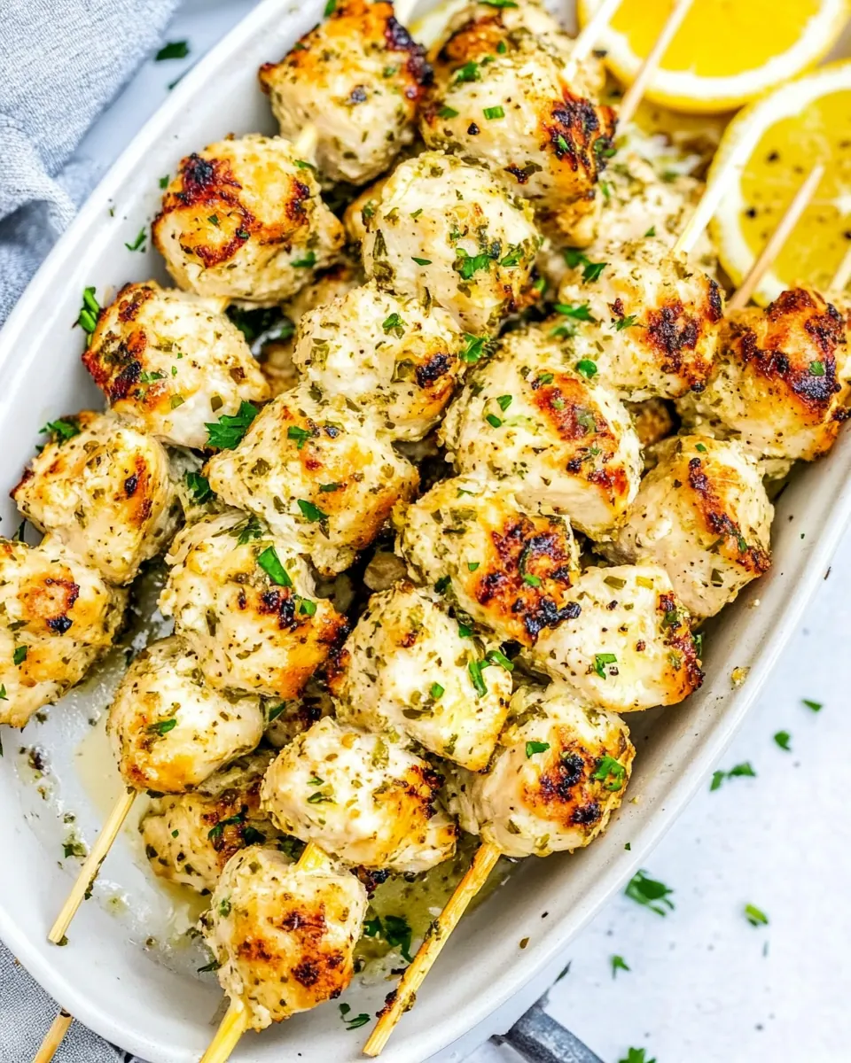 Garlic Parmesan Chicken Skewers