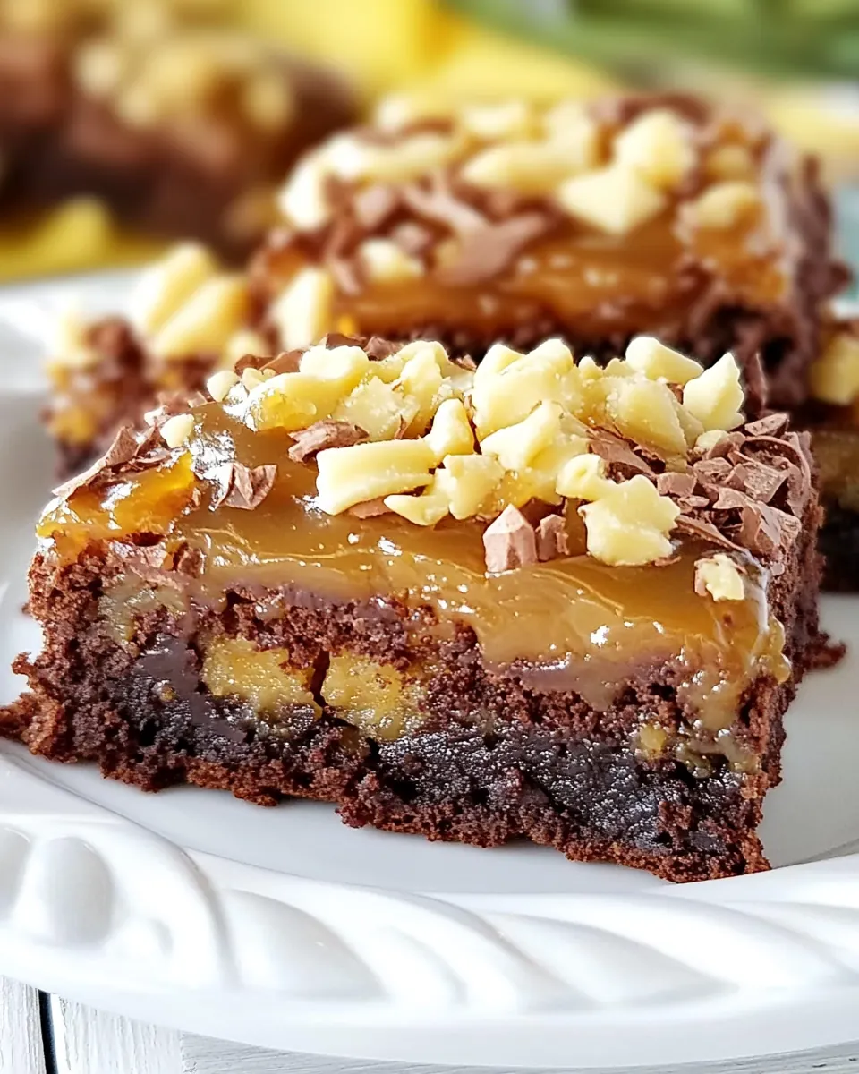 German Chocolate Caramel Brownies