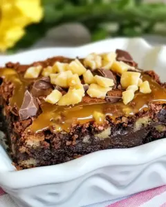 German Chocolate Caramel Brownies