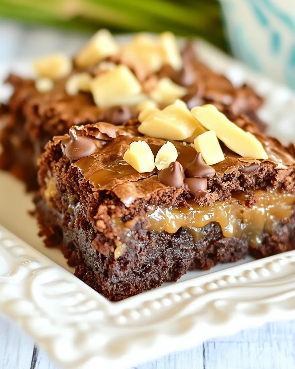 German Chocolate Caramel Brownies