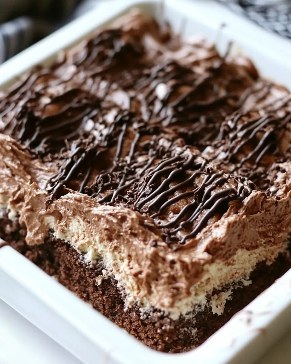 German Chocolate Poke Cake