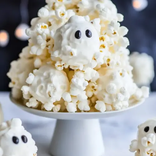 Ghost Marshmallow Popcorn Balls