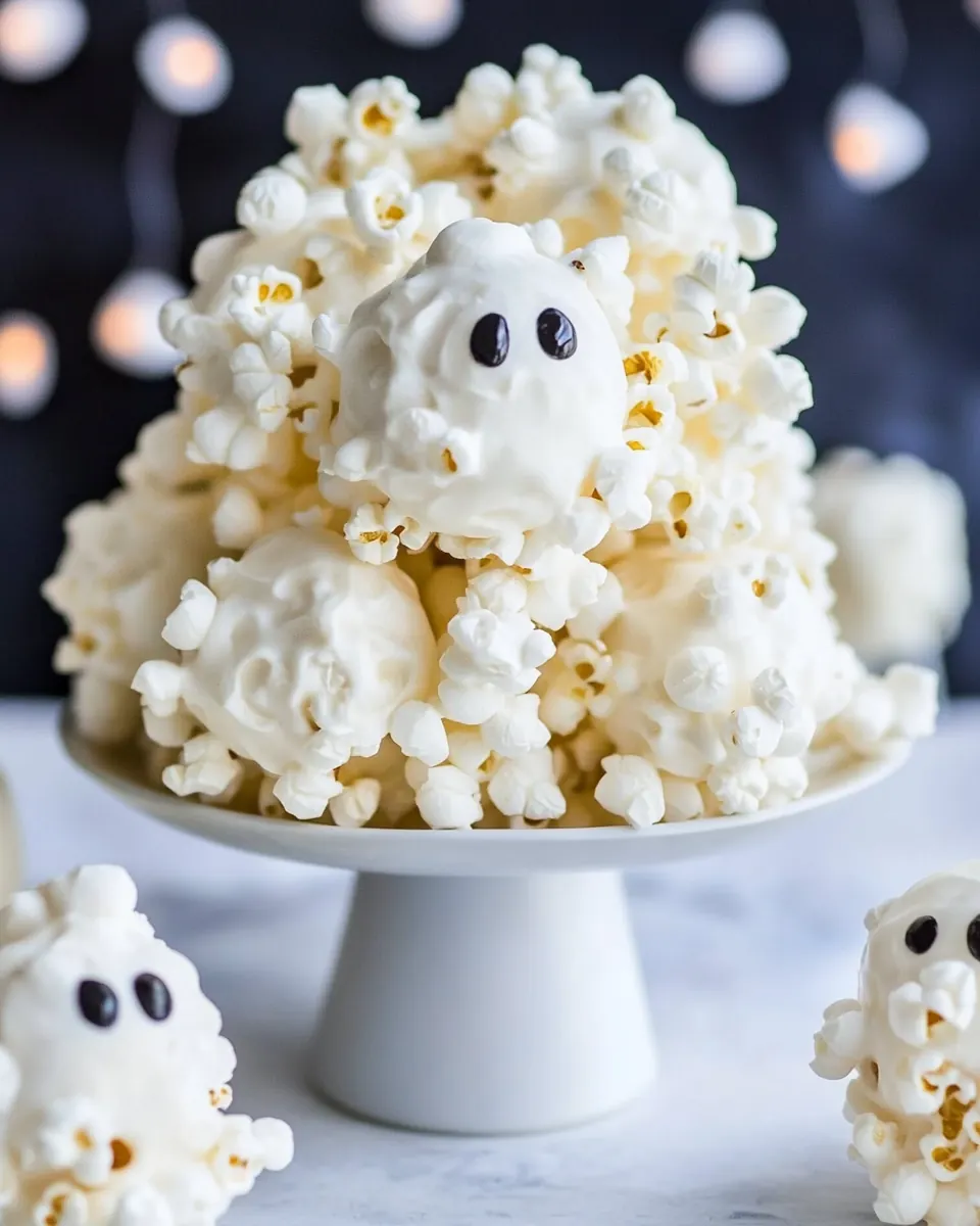 Ghost Marshmallow Popcorn Balls