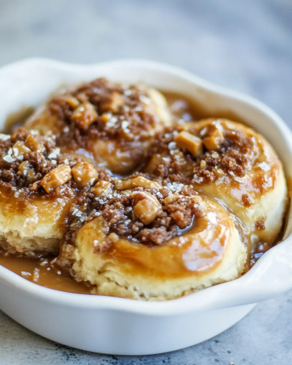 Giant Vanilla Salted Butterscotch Sticky Buns