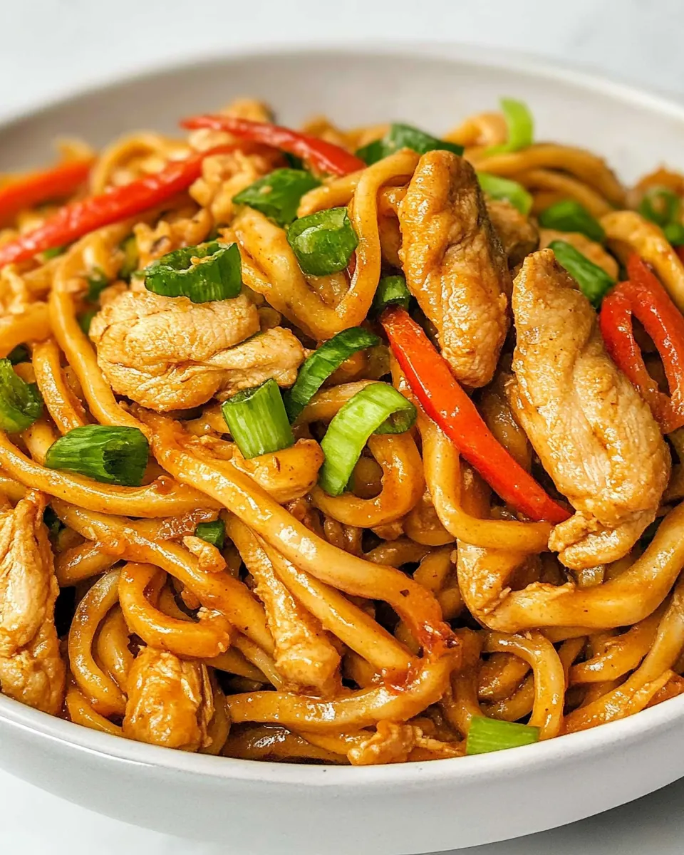 Ginger Chicken Udon Noodles