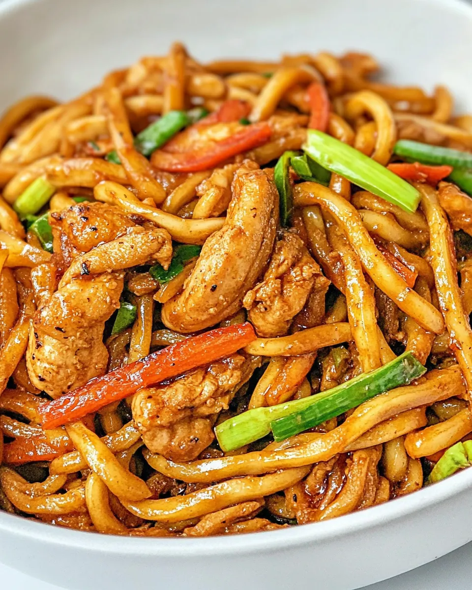 Ginger Chicken Udon Noodles