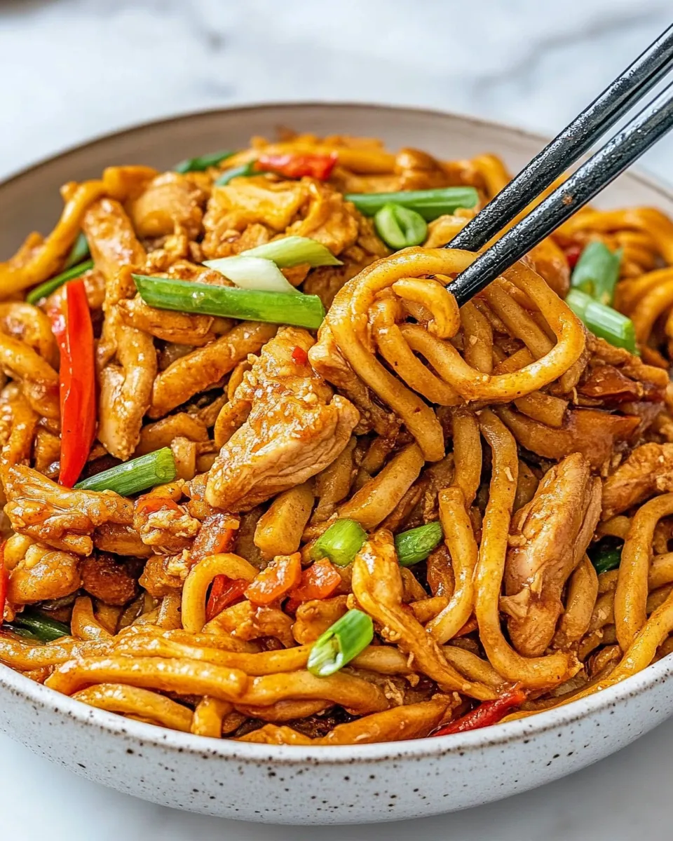 Ginger Chicken Udon Noodles