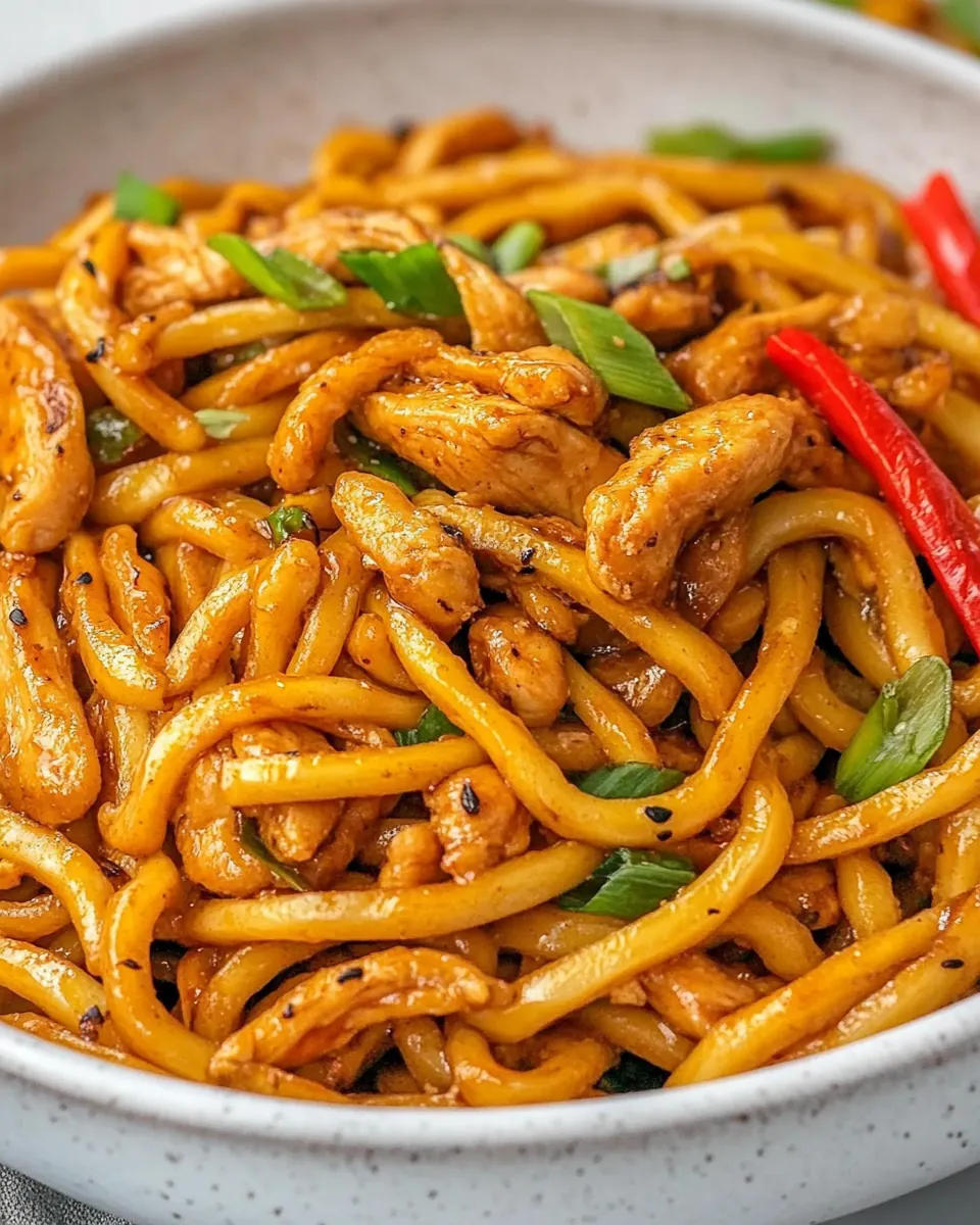Ginger Chicken Udon Noodles