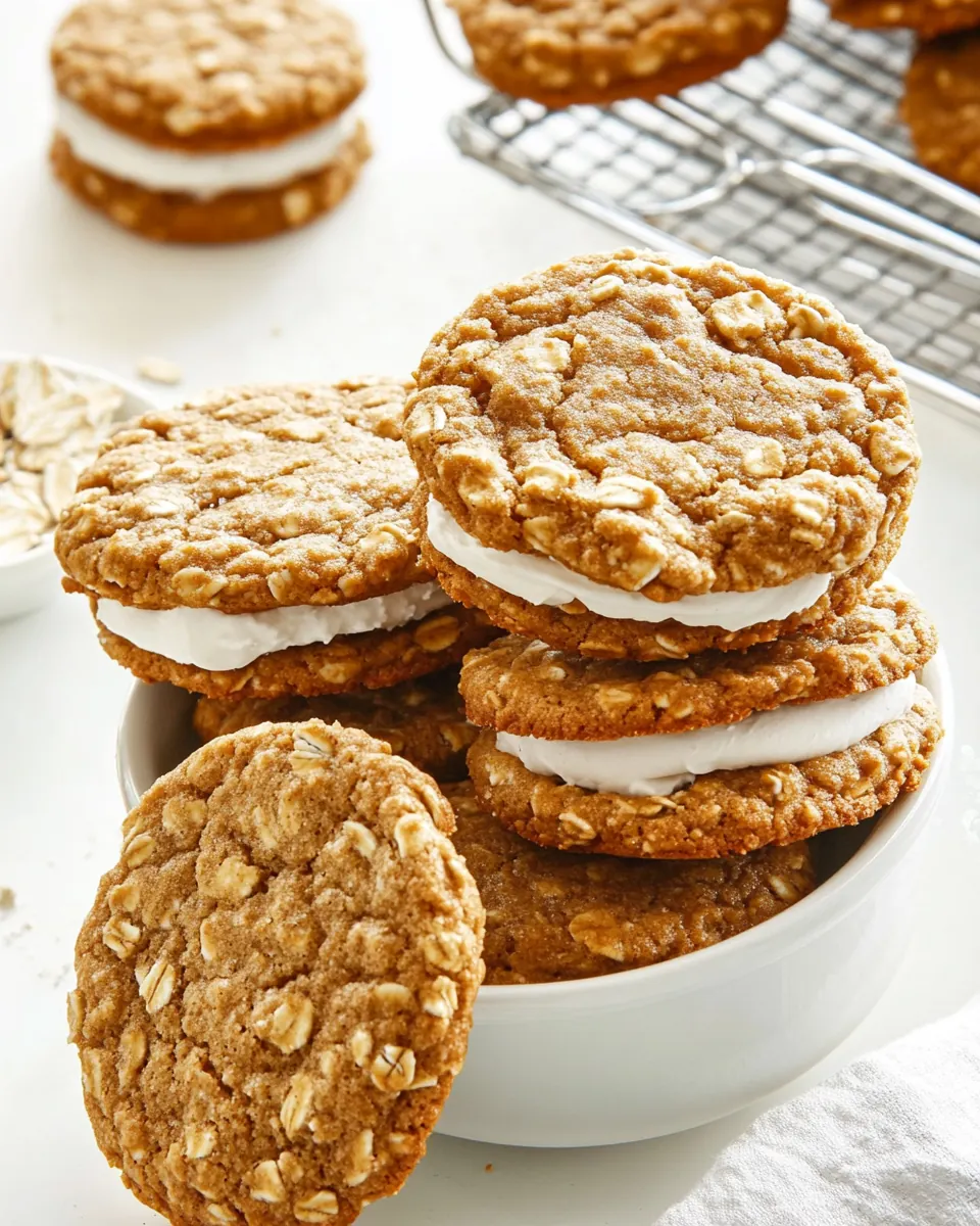 Gingerbread Oatmeal Sandwich Cookies