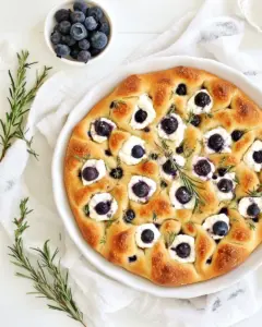 Gluten Free Blueberry Goat Cheese Focaccia