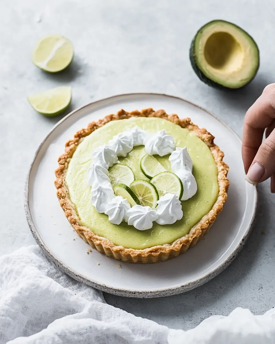 Gluten Free Key Lime Tart with Avocado Custard and Skyr Whip