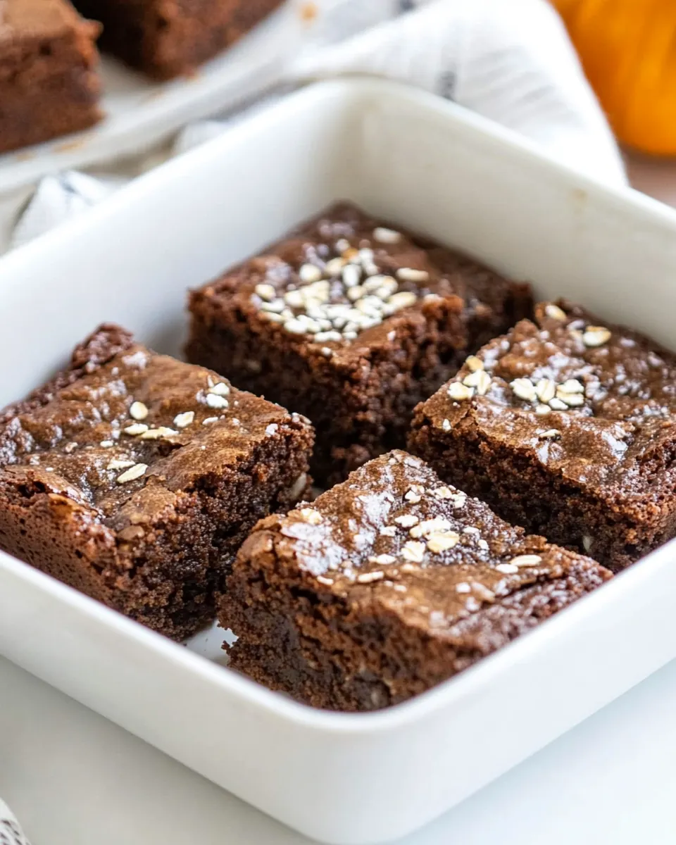 Gluten Free Rolled Oat Pumpkin Brownies