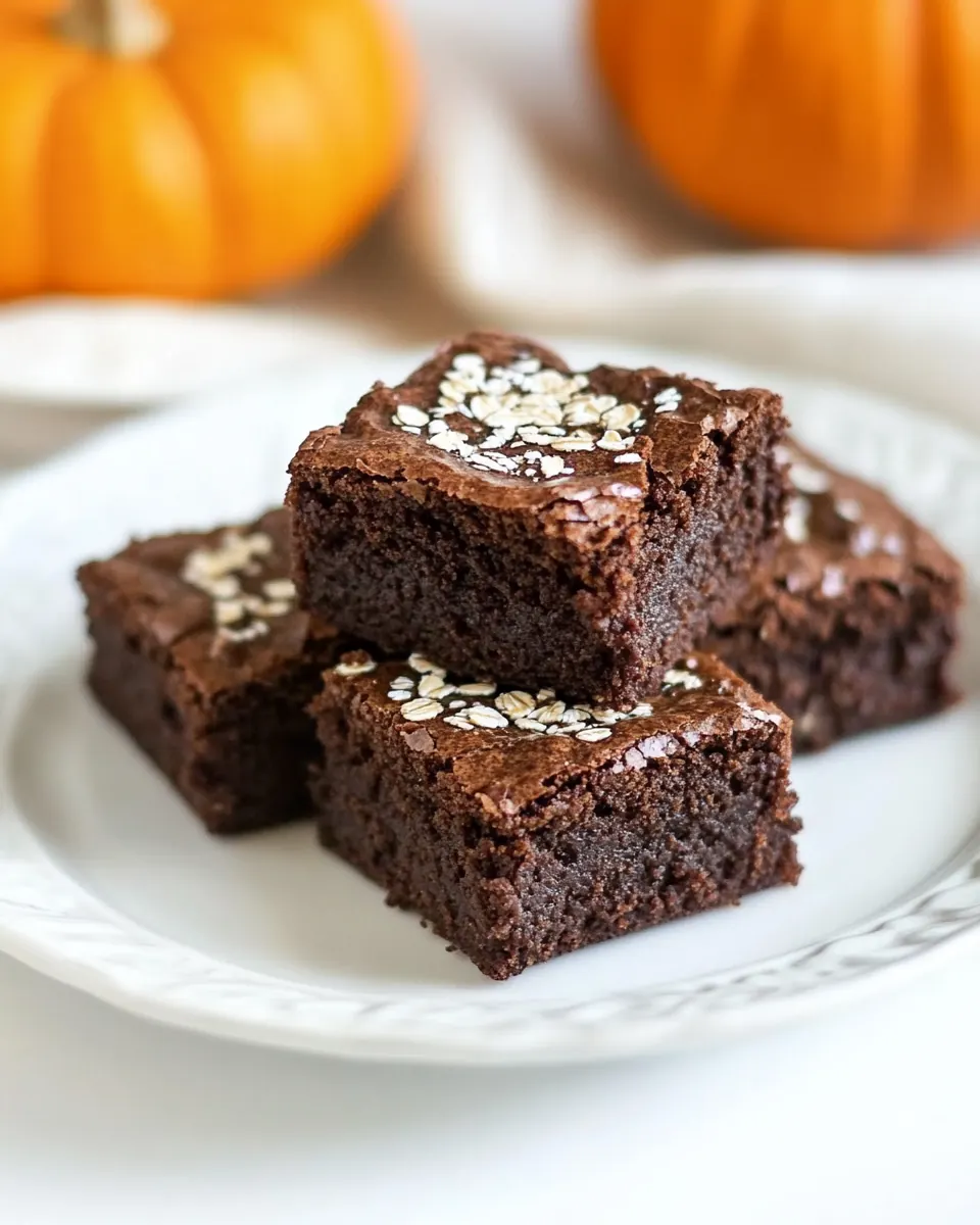 Gluten Free Rolled Oat Pumpkin Brownies