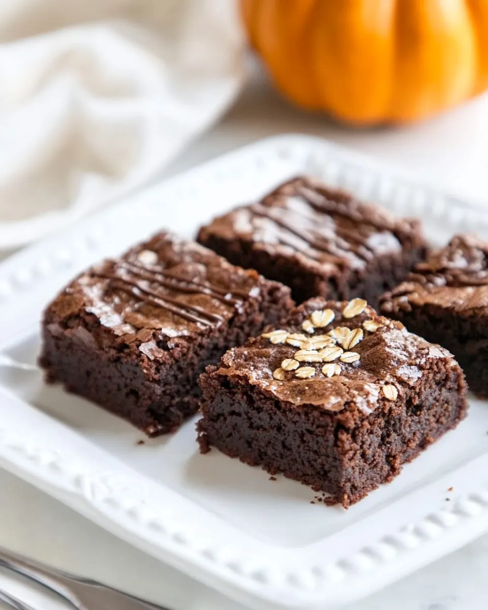 Gluten Free Rolled Oat Pumpkin Brownies