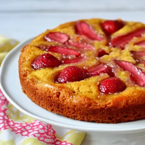 Gluten Free Strawberry Rhubarb Upside Down Cake