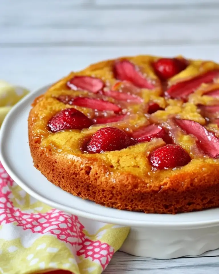 Gluten Free Strawberry Rhubarb Upside Down Cake