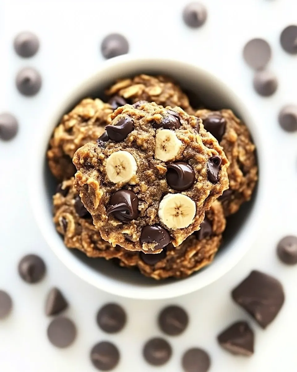 Gluten Free Vegan Banana Peanut Butter Chocolate Chip Cookies