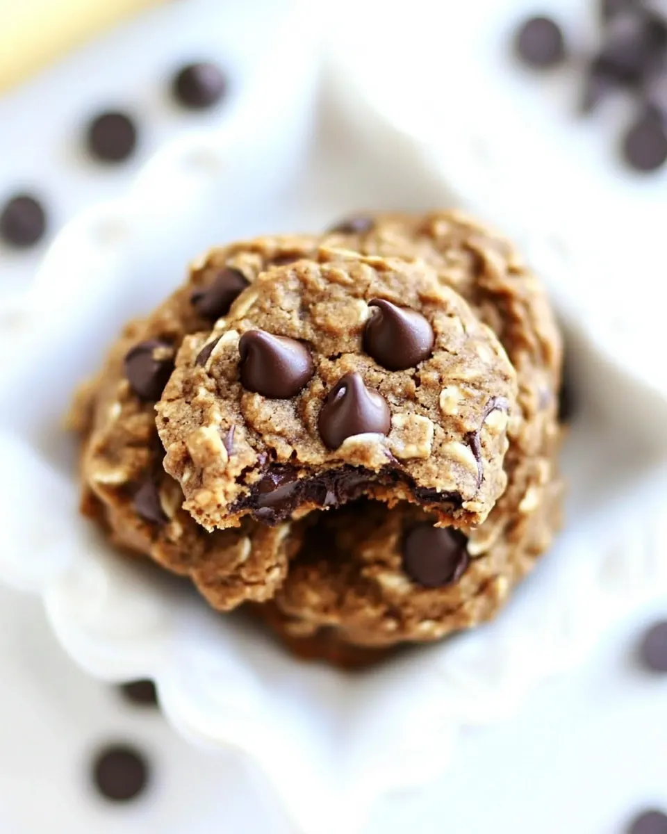 Gluten Free Vegan Banana Peanut Butter Chocolate Chip Cookies