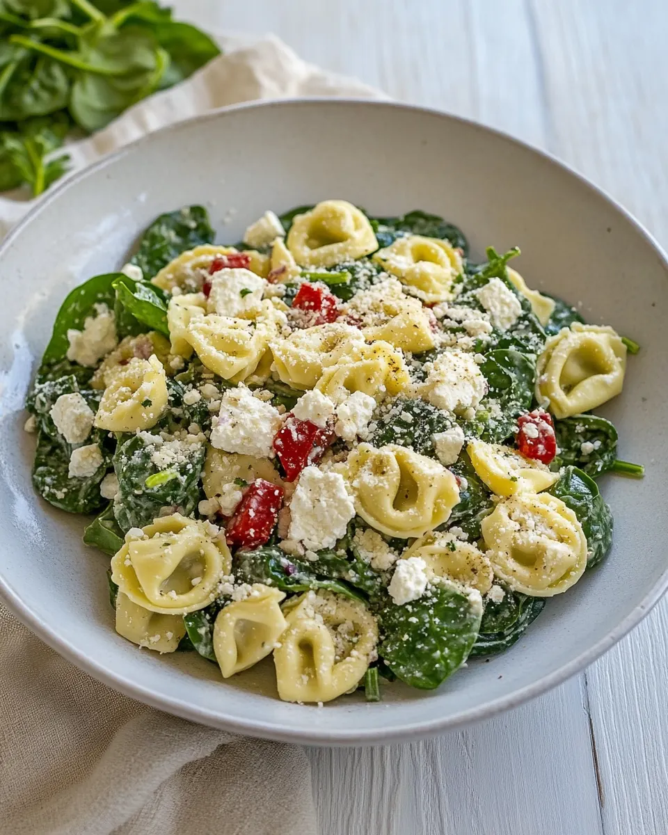 Greek Spinach Tortellini Salad
