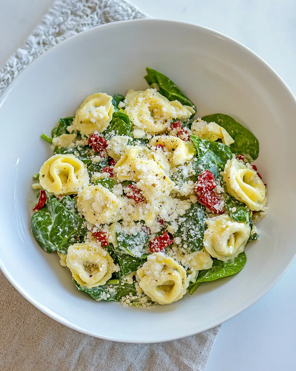 Greek Spinach Tortellini Salad
