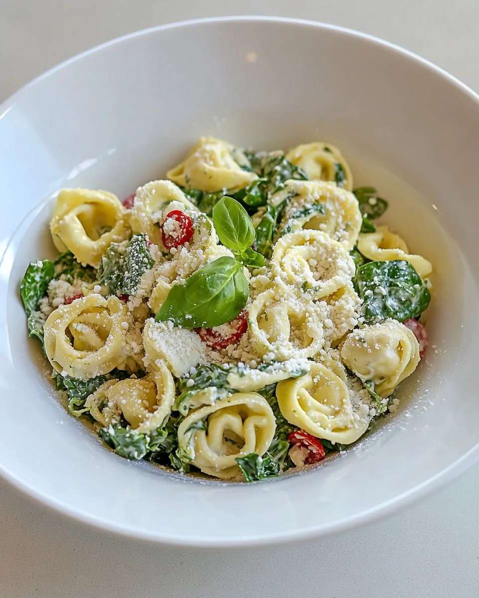 Greek Spinach Tortellini Salad