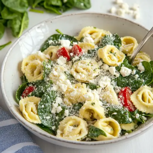Greek Spinach Tortellini Salad