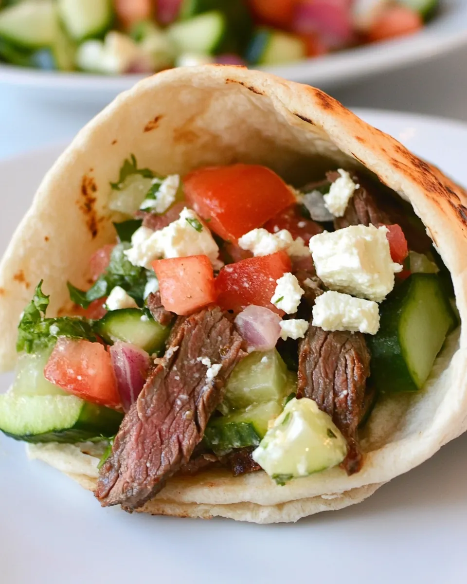 Greek Steak Salad Pita Pocket