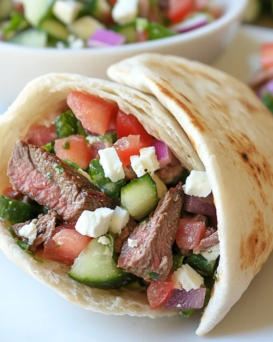 Greek Steak Salad Pita Pocket