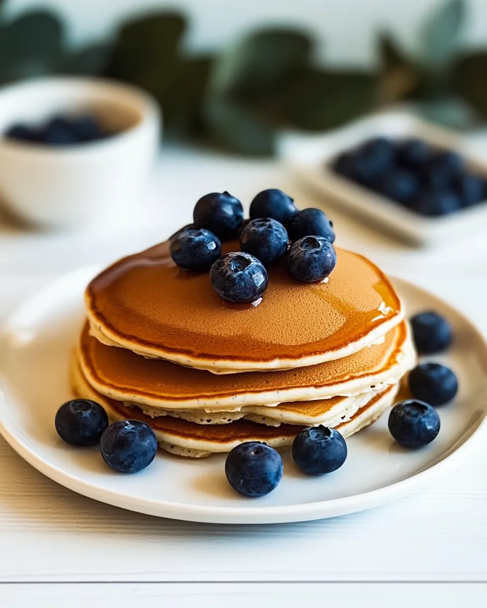 Greek Yogurt Pancakes with Blueberries Honey
