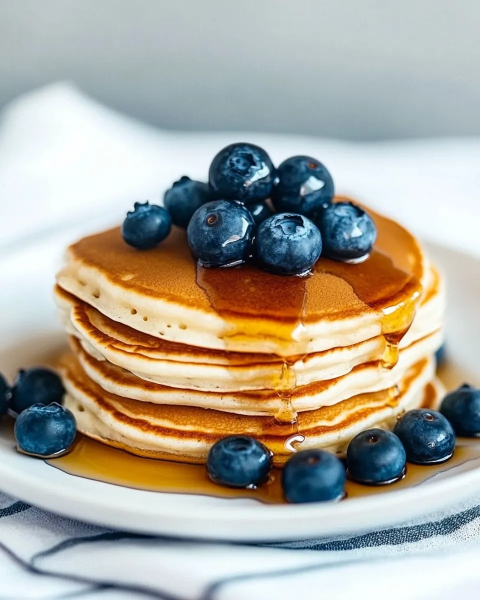 Greek Yogurt Pancakes with Blueberries Honey