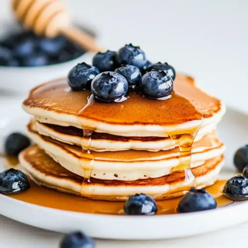 Greek Yogurt Pancakes with Blueberries Honey