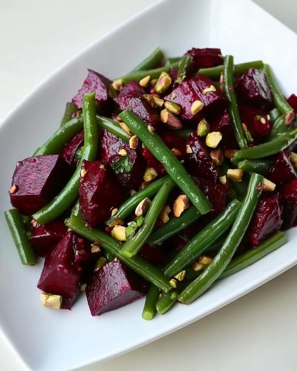 Green Bean Beet and Pistachio Salad