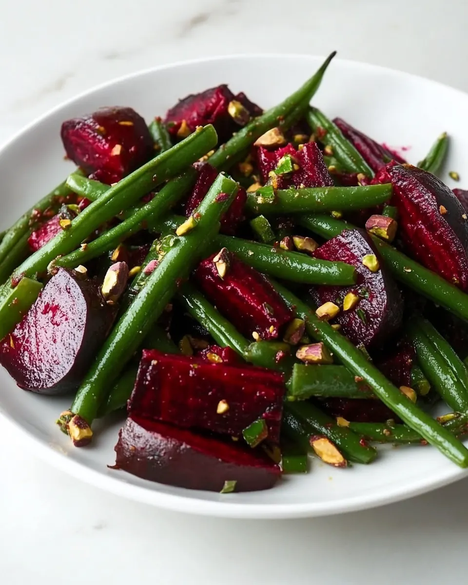 Green Bean Beet and Pistachio Salad