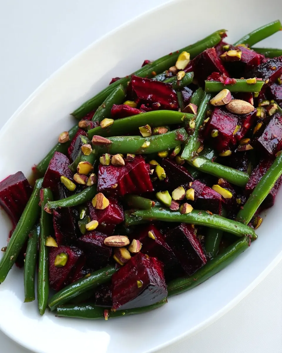 Green Bean Beet and Pistachio Salad