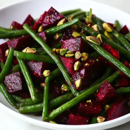 Green Bean Beet and Pistachio Salad