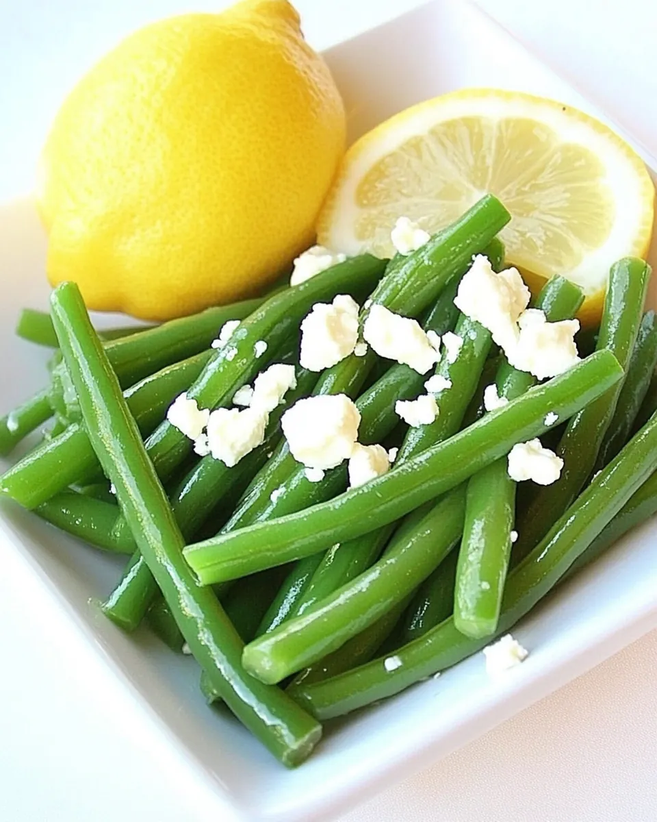 Green Beans with Lemon and Feta Cheese