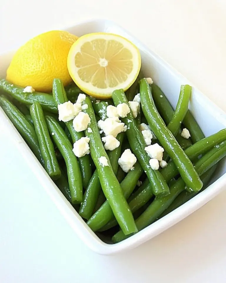 Green Beans with Lemon and Feta Cheese