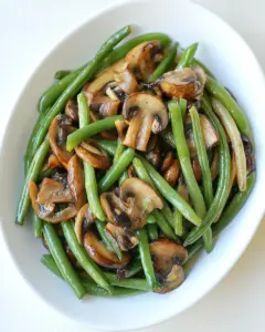 Green Beans with Mushrooms and Shallots