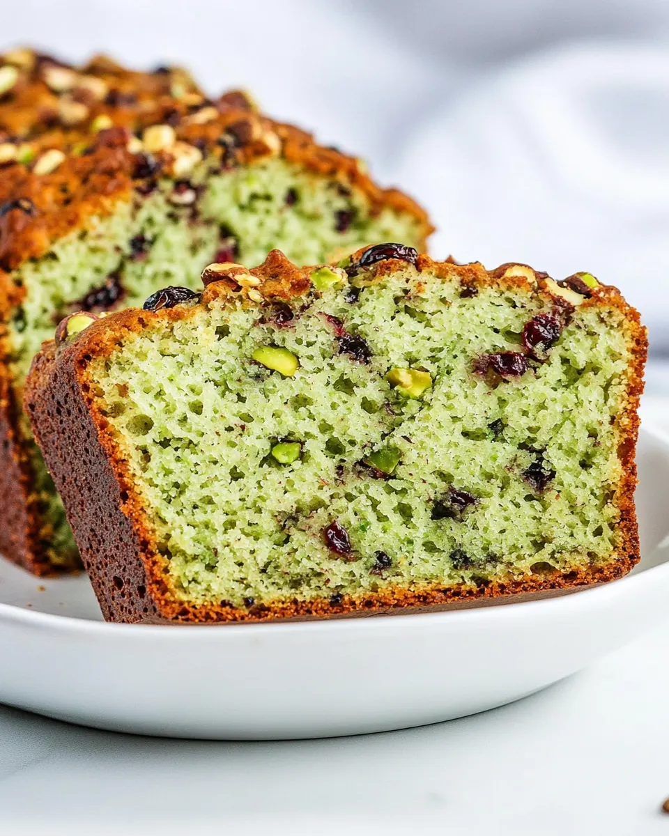 Green Cranberry Pistachio Bread