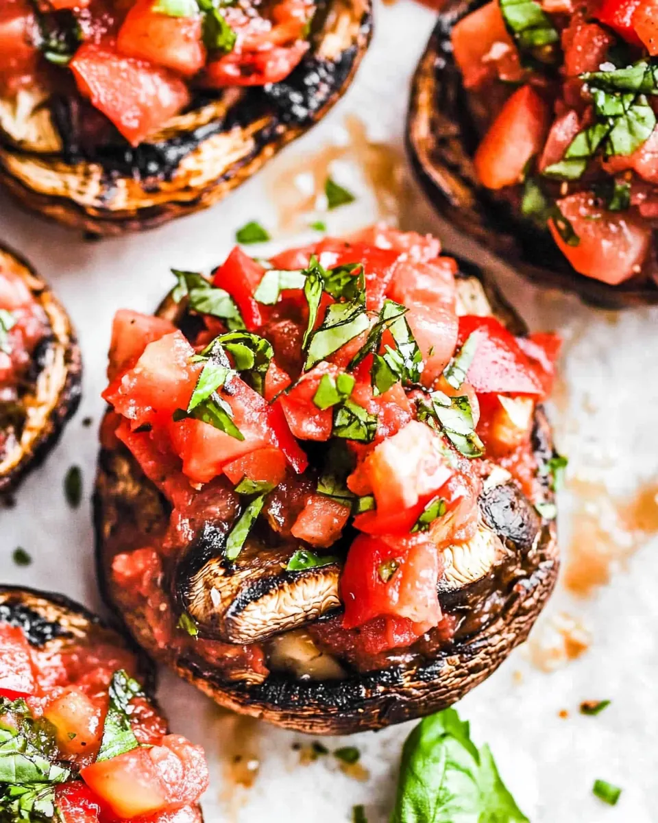 Grilled Bruschetta Portobello Mushrooms