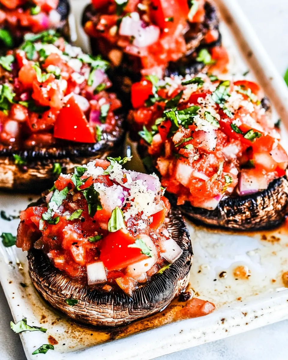 Grilled Bruschetta Portobello Mushrooms
