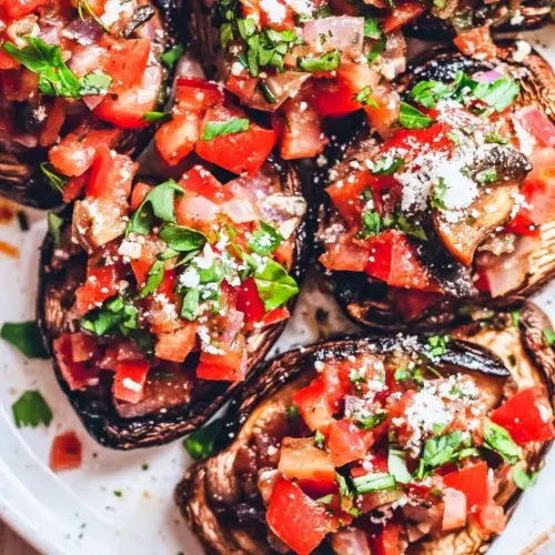 Grilled Bruschetta Portobello Mushrooms