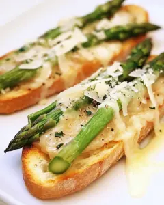Grilled Bruschetta with Asparagus and Parmesan Cheese