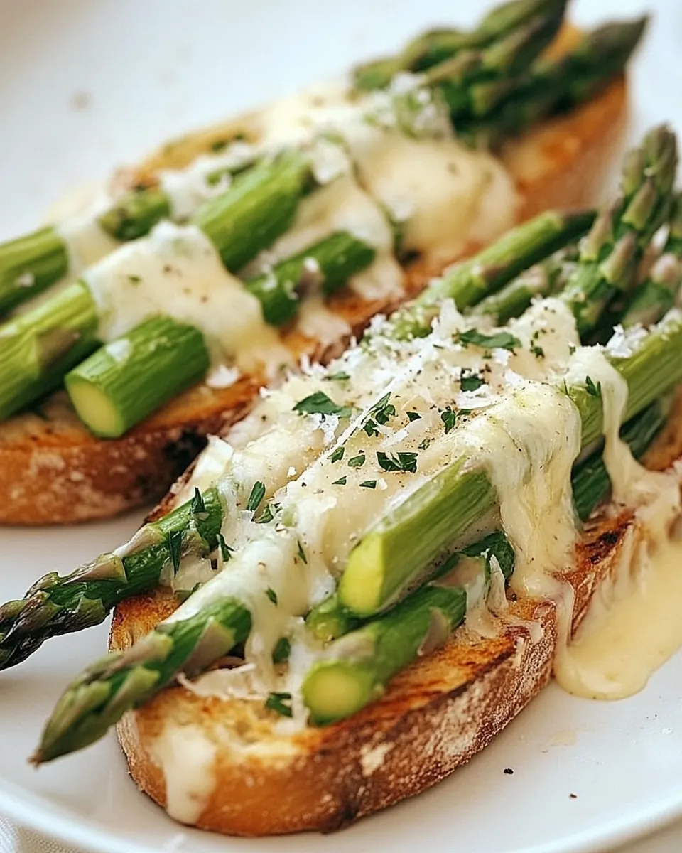 Grilled Bruschetta with Asparagus and Parmesan Cheese